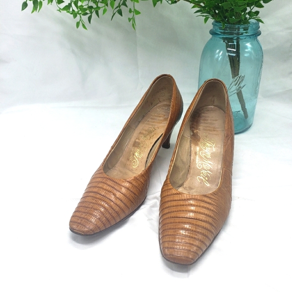 Vintage Thayer Mcneil alligator and lizard skin shoes - Picture 1 of 9